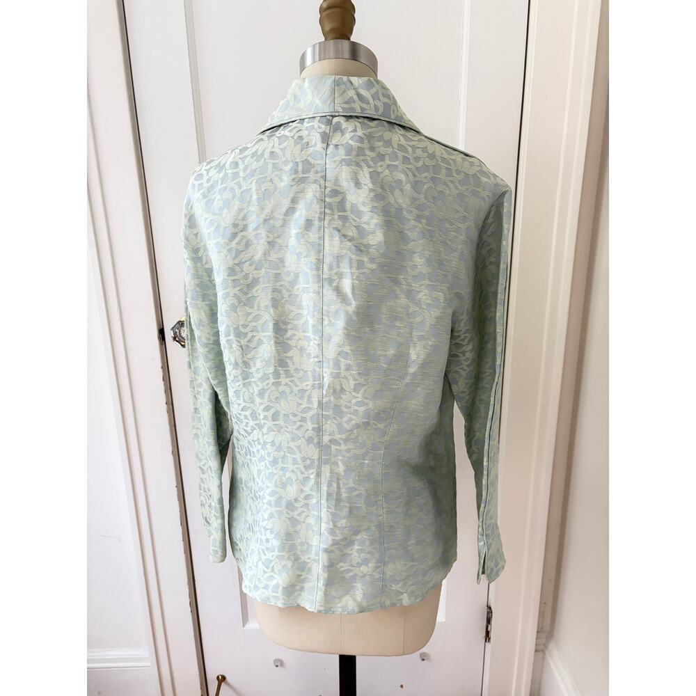 Sigrid Olsen Mint Linen Cotton Blouse Size 8 - Picture 3 of 7